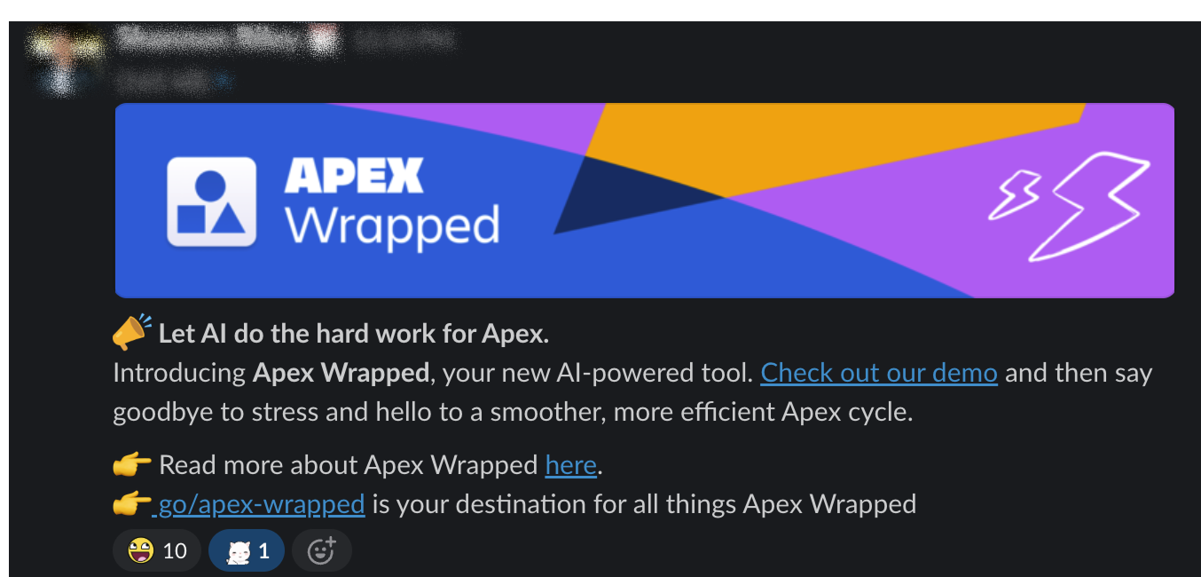 Slack announcement